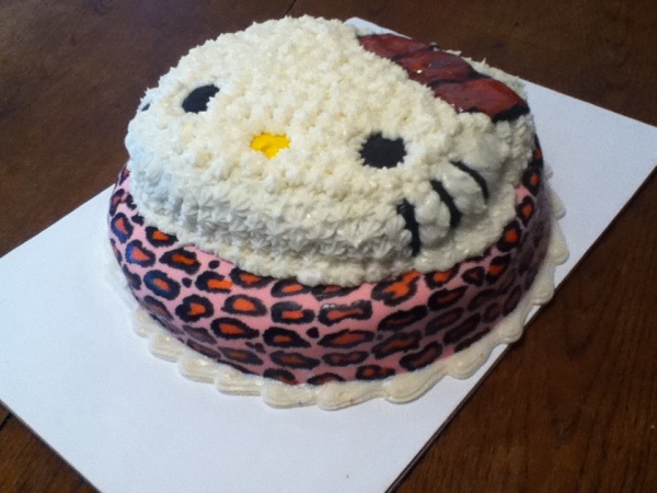 Hello Kitty Pink Leopard Birthday Cake