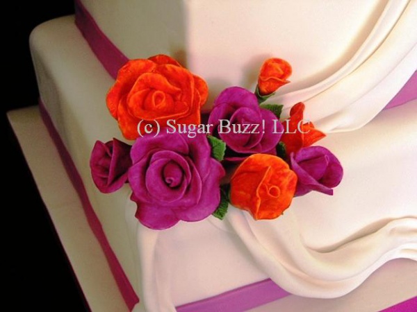 Brightly Colored Blooms cake