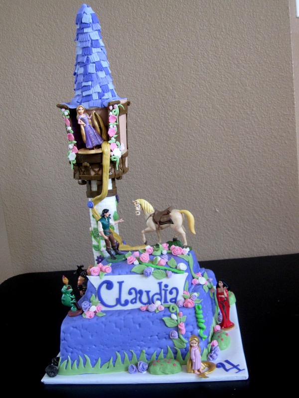 Tangled tower cake