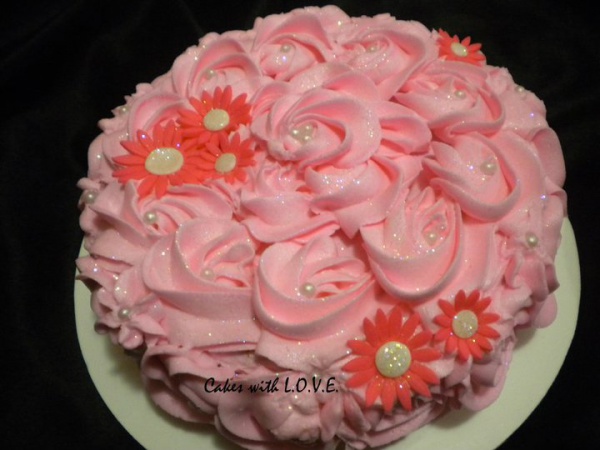 Pink Rosettes cake