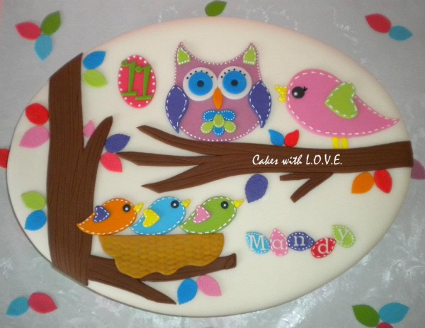 Owl and Birdies for Mandy cake